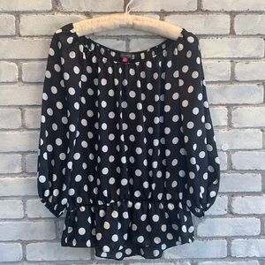 Vince Camuto Black & White Polka Dot Blouse